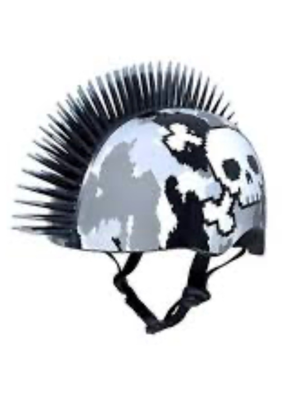 Skull Mohawk Bike Helmet in Black and White(Kids )
